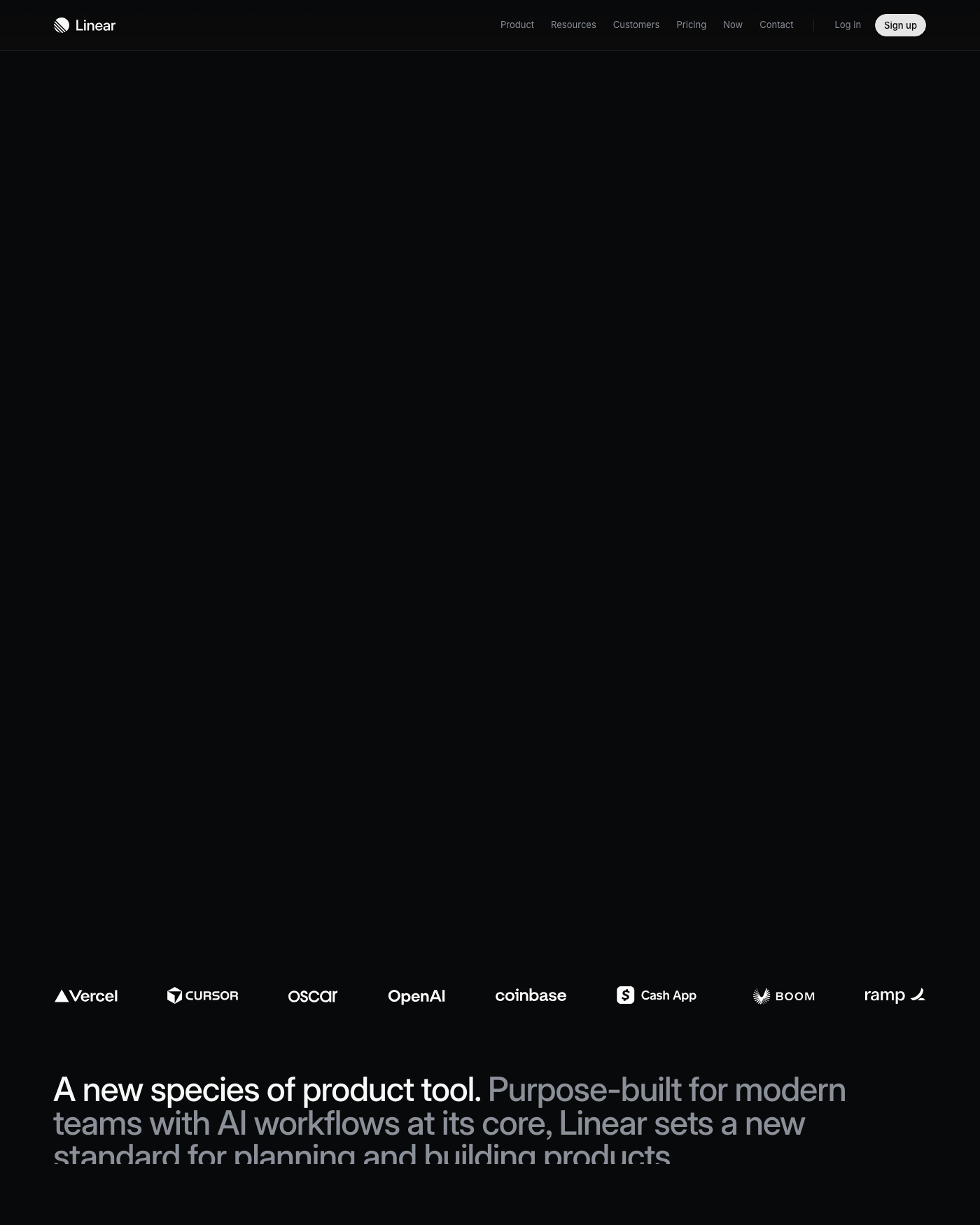 Linear homepage